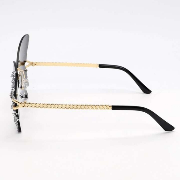 Royal 1 Pair Butterfly & Rhinestone Decor Luxury Y2k Sunglasses Shades Beach - Picture 5 of 5